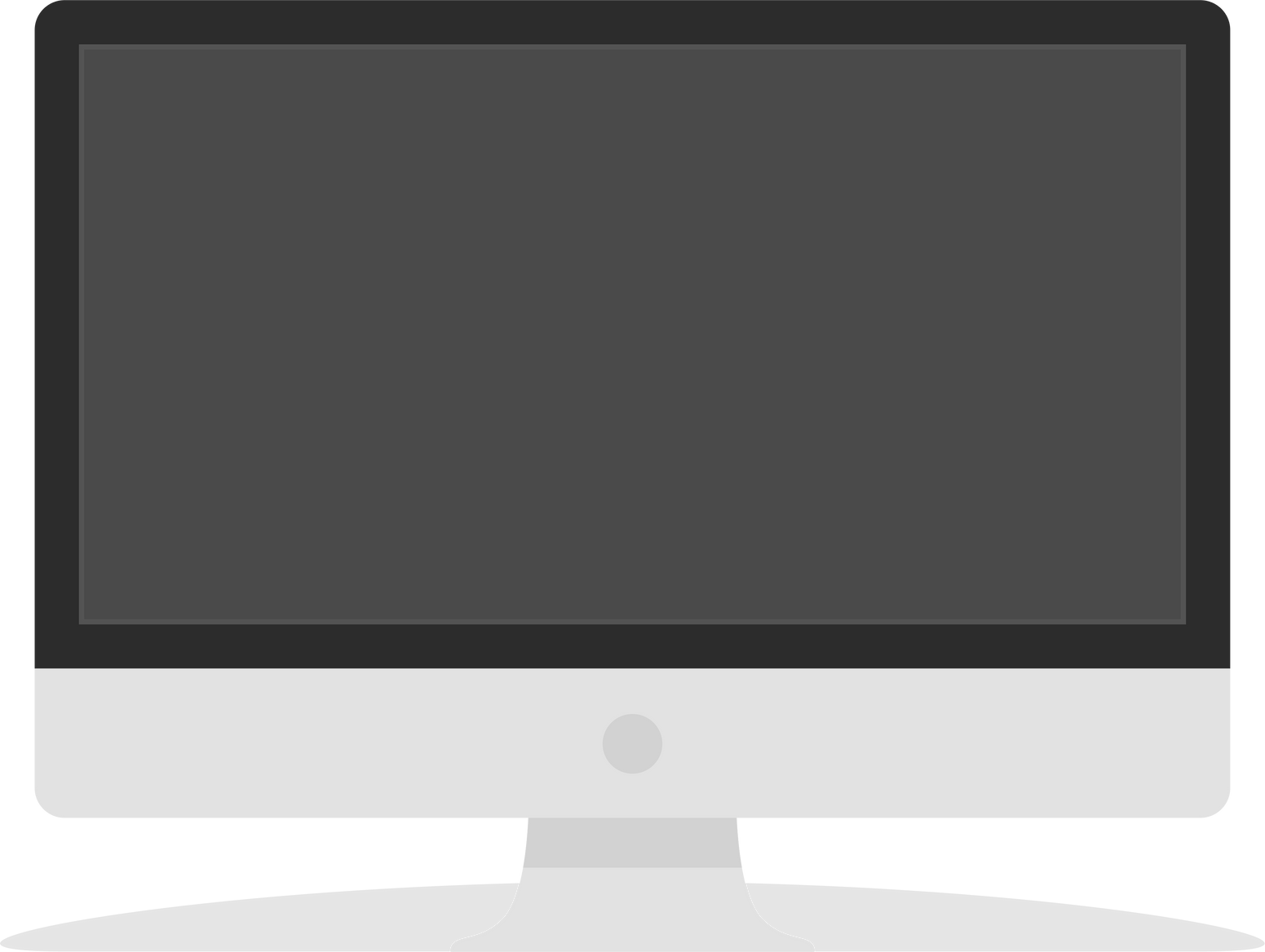 Computer Monitor icon. Illustration of PC desktop display in modern Flat style with a shadow. Computer web icon.